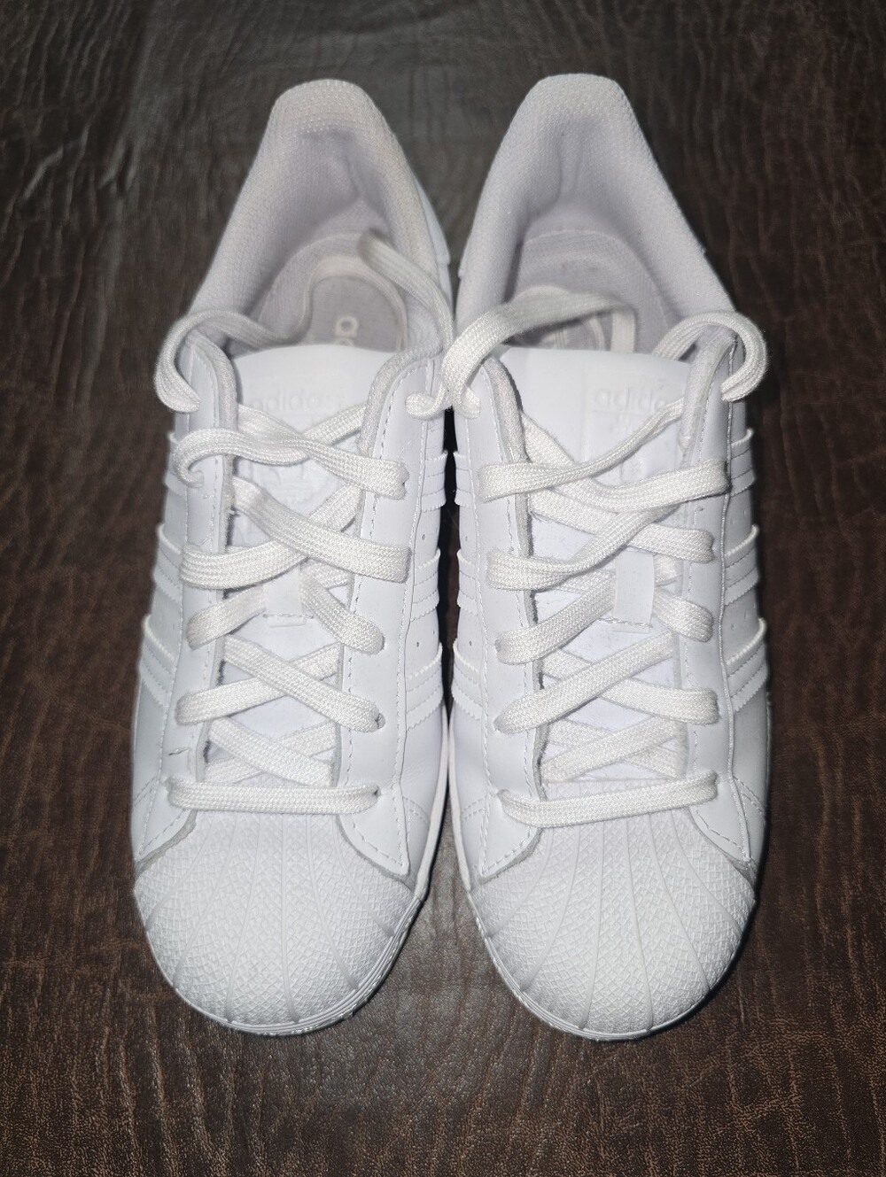 ADIDAS Women’s White Shell-Toe Leather Sneakers